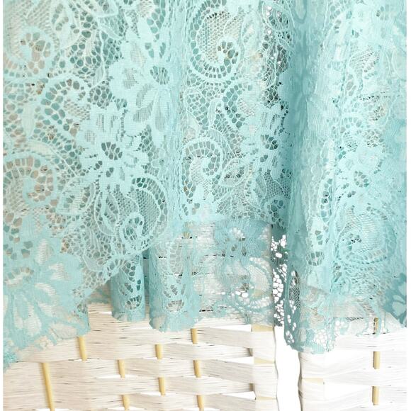 Zoompy Blue Sheer Lace Babydoll Tank Size S Fairy Angelcore Bohemian Feminine - Picture 3 of 5